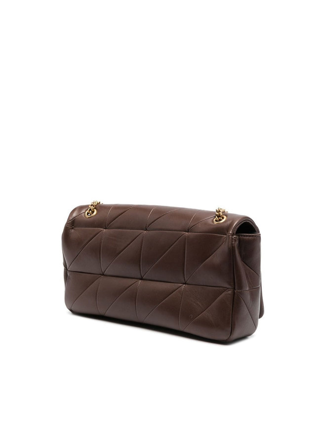 Jamie Medium Shoulder Bag in Chocolate/Gold