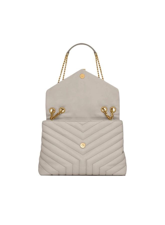 Loulou Medium Shoulder Bag in Crema Soft/Gold