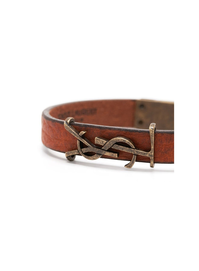 Logo Lettering Bracelet in Camel/Bronze