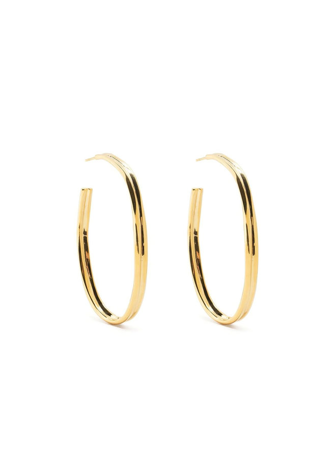 Ridge-Detail Hoop Earrings in Gold