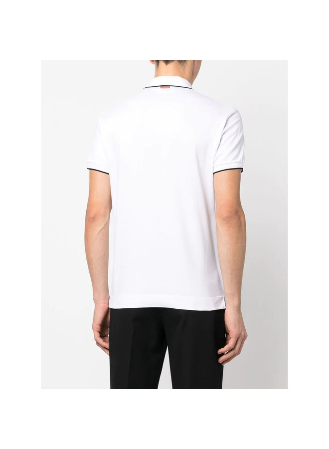 Logo Embroidered Polo T-Shirt in White