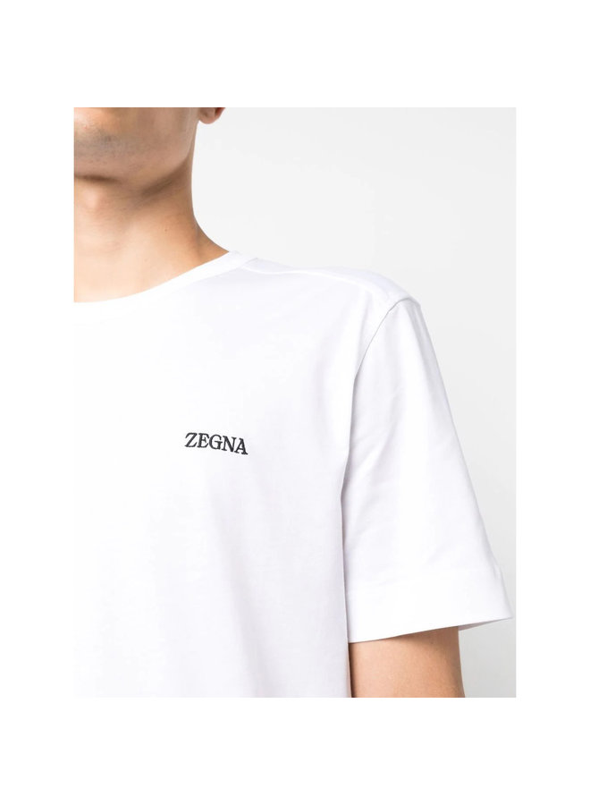 Logo Embroidered T-Shirt in Optical White