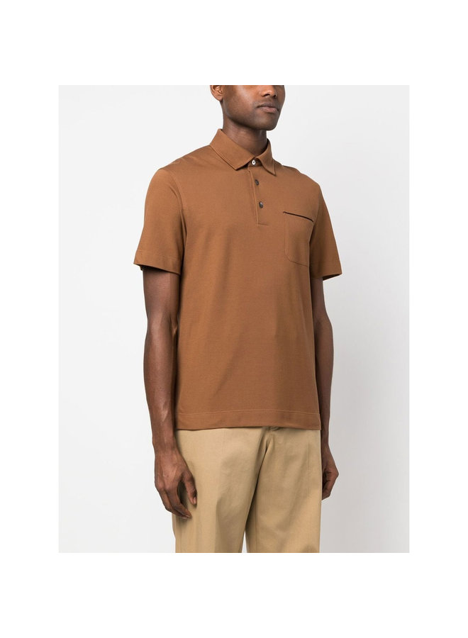 Short Sleeve Polo T-Shirt in Vicuna