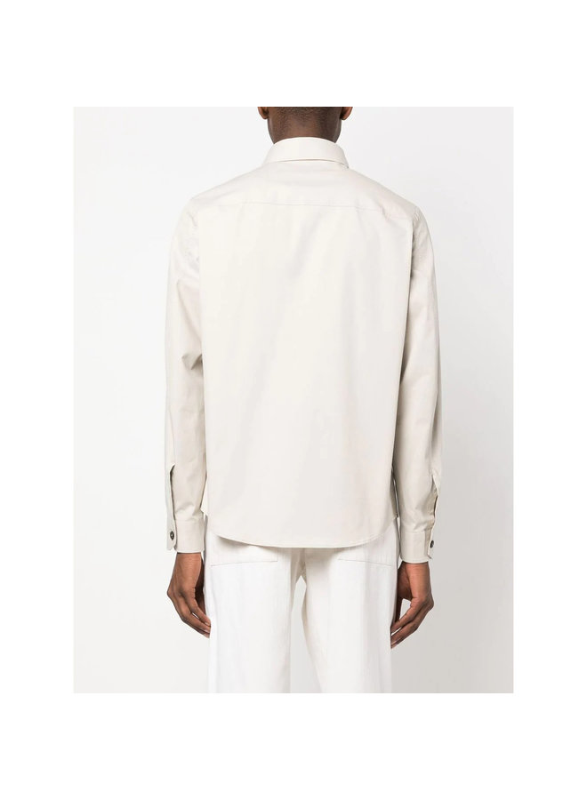 Long Sleeve Overshirt in Off White