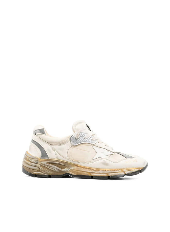 Running Dad Low Top Sneakers in White/Beige