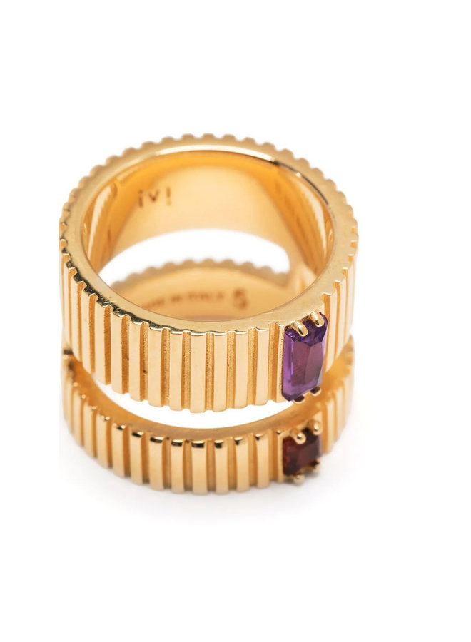 Slot Ring in Gold Vermeil/Lavender and Gamet