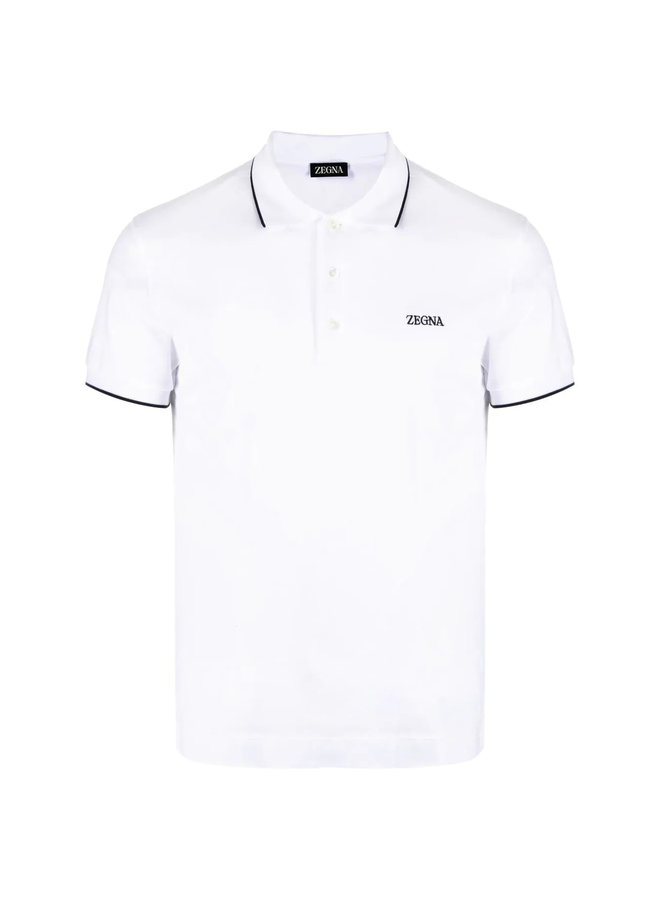 Logo Embroidered Polo T-Shirt in White