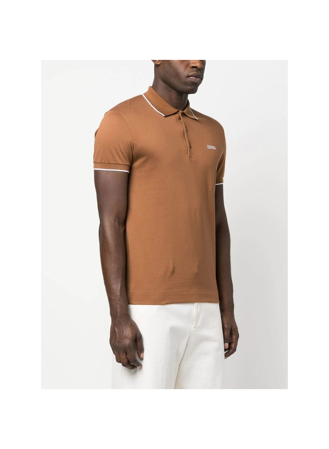 Logo Embroidered Polo T-Shirt in Vicuna