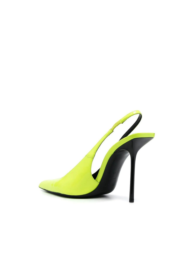 Kiss Slingback High Heel Pumps in Neon Yellow