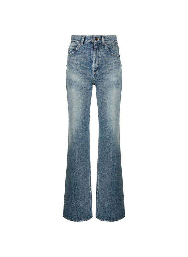 High Waisted Bootcut Jeans in Authentic Medium Blue
