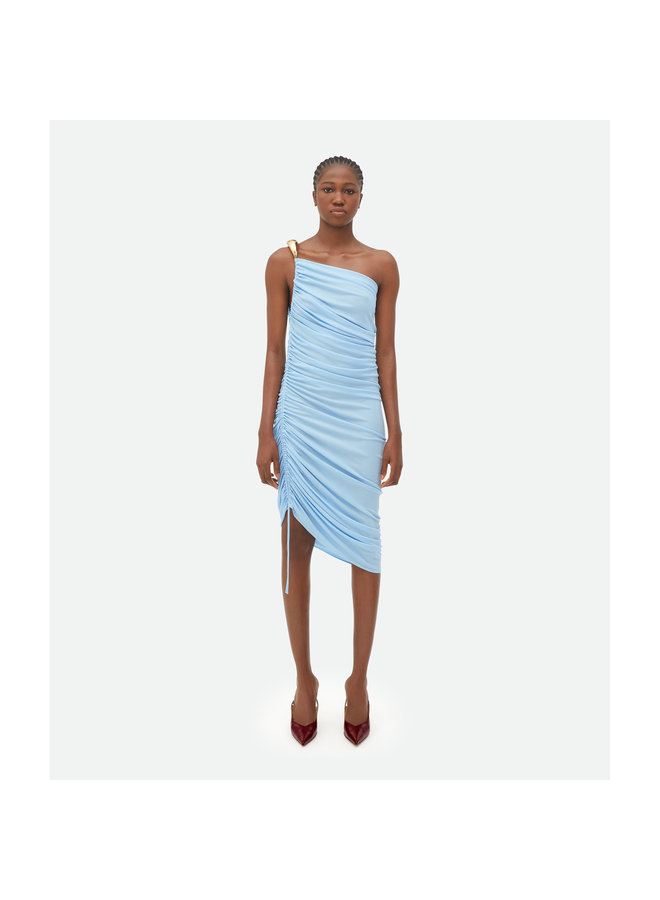 One Shoulder Asymmetric Dress in Iceberg