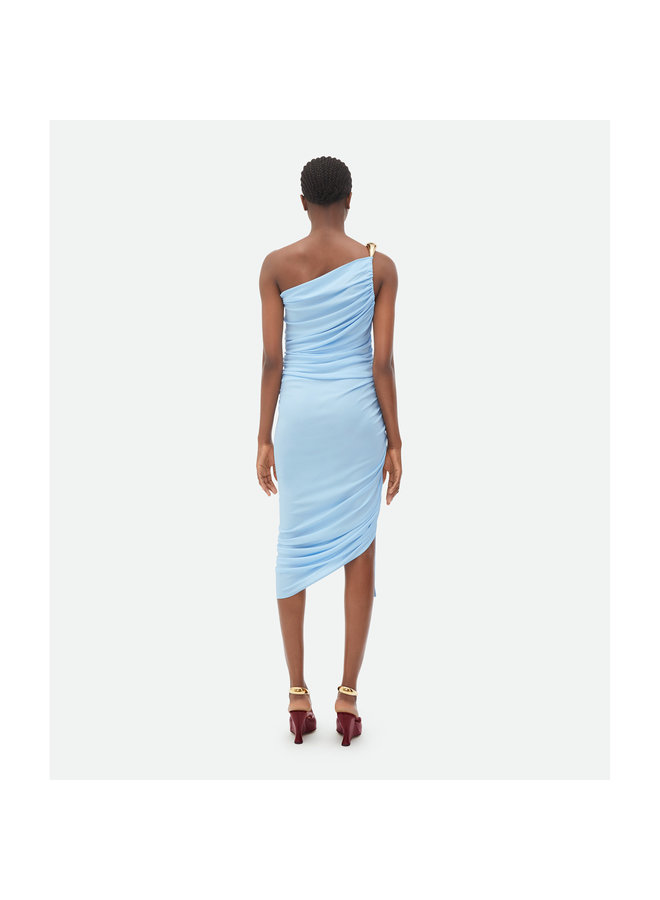 One Shoulder Asymmetric Dress in Iceberg