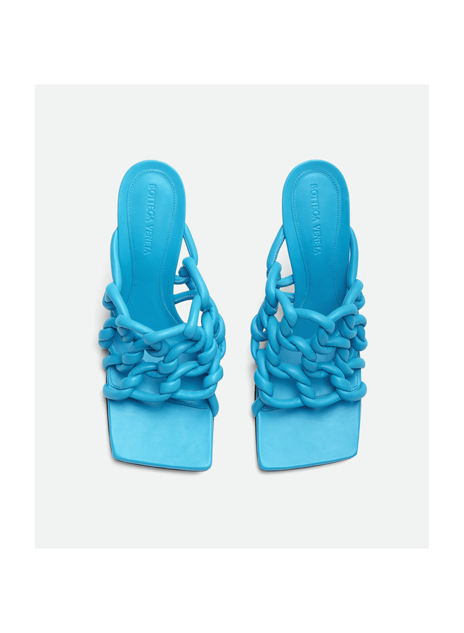 High Heel Tubular Mule in Pool Blue