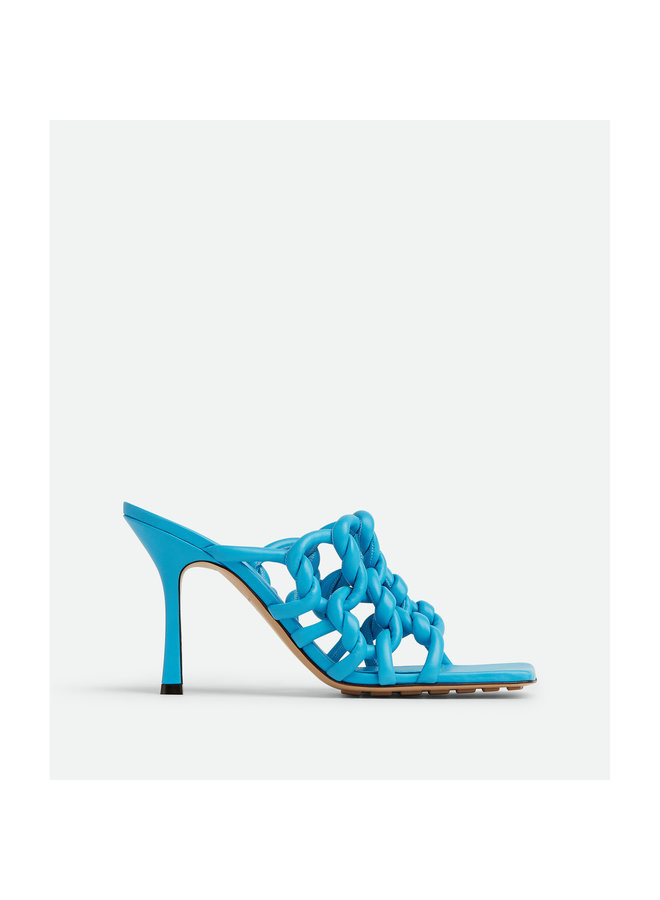 High Heel Tubular Mule in Pool Blue