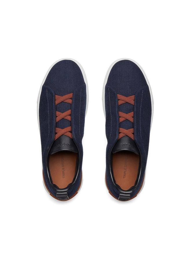 Triple Stitch™ Low-Top Sneakers in Blue Denim