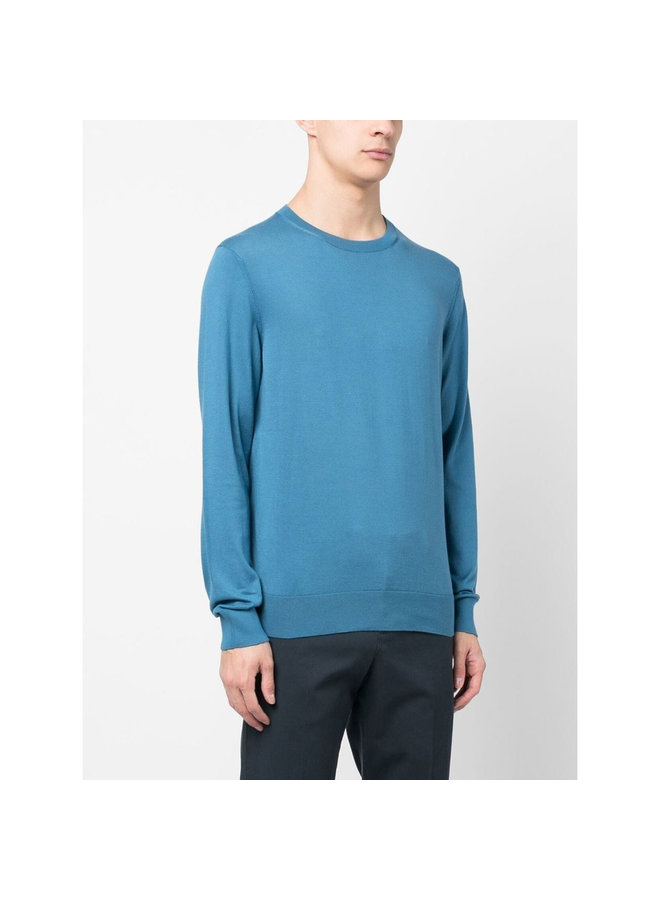 Long Sleeve Knitted Jumper in Tear Blue