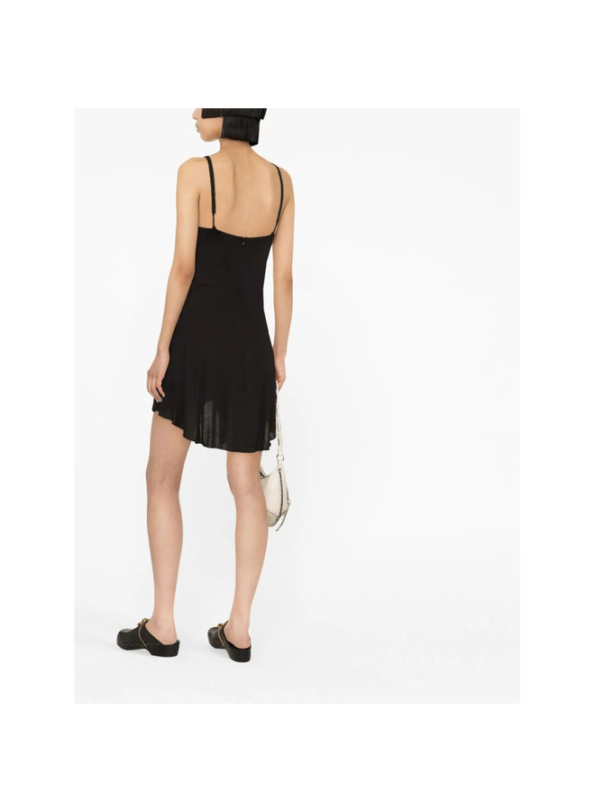 Mini Dress with a Cut Out Neckline in Black