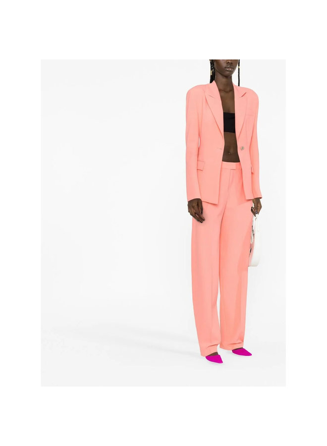 High Waisted Tapered-Leg Pants in Salmon Pink