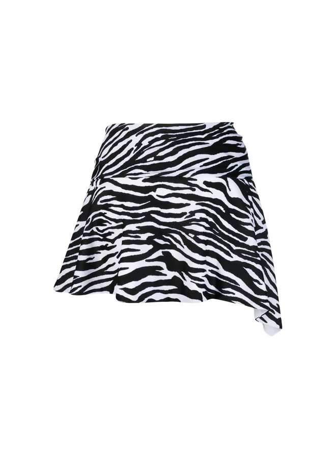 Beach Cover Up Skirt in Zebra Print in Black/White