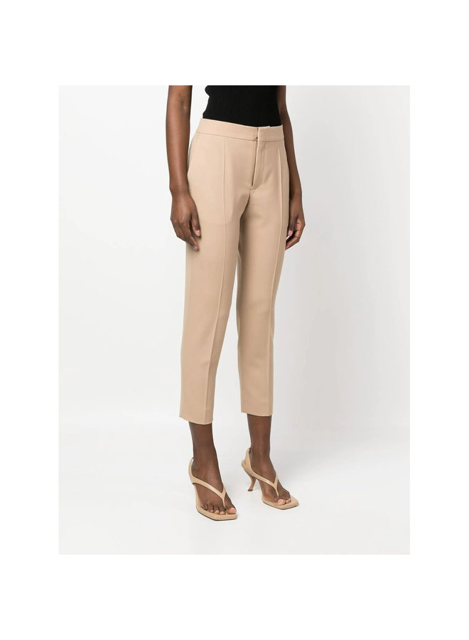 Cropped Tailored Pants in Soft Tan