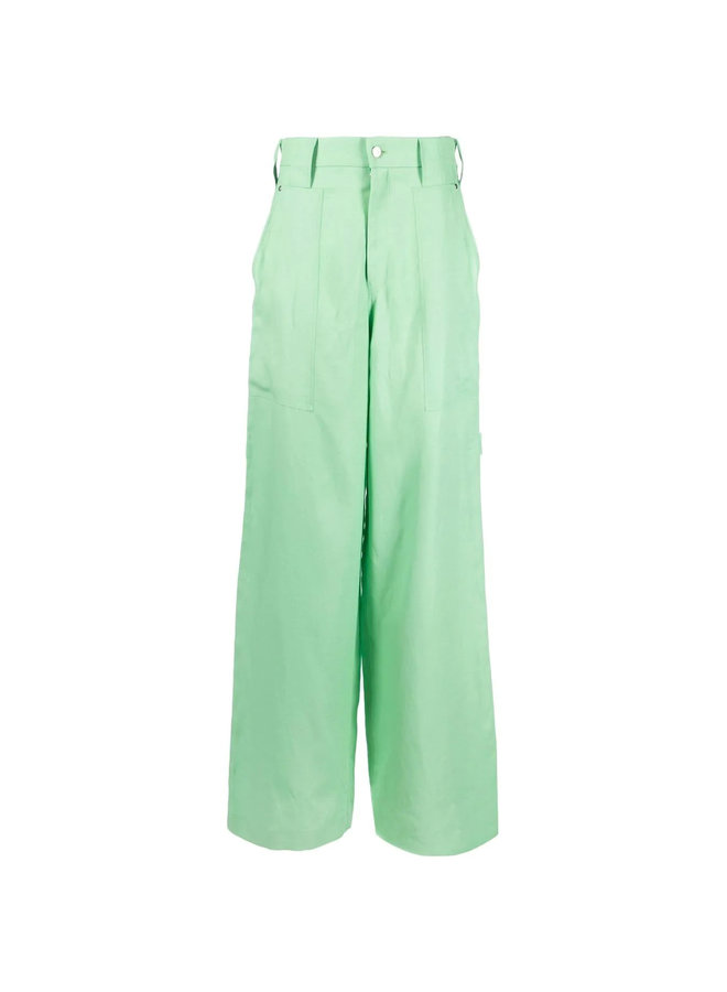 High Waisted Wide Leg Pants in Mint Green