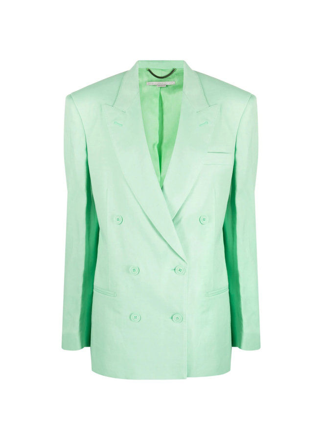 Double Breasted Blazer Jacket in Mint Green