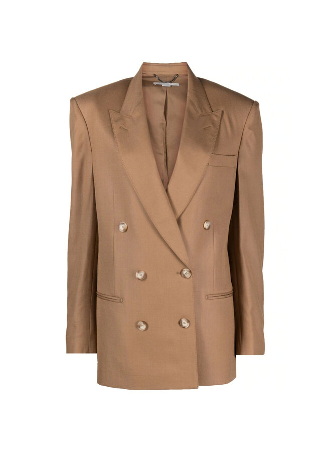 Oversized Double Breasted Blazer Jacket in Caramel