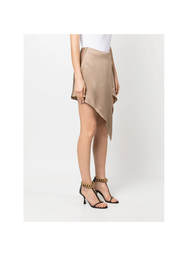 Mini Asymmetric Skirt in Taupe