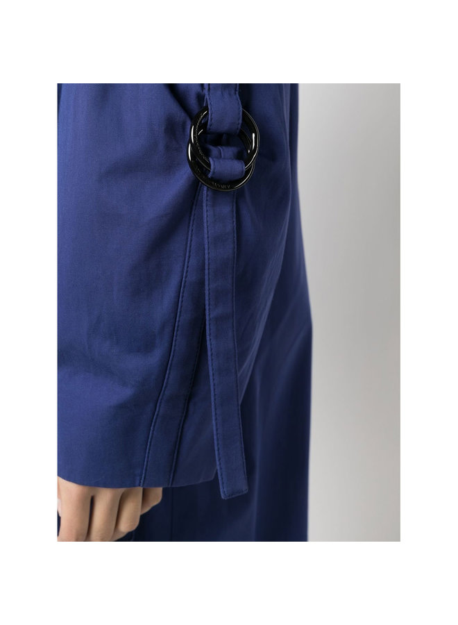 Buttoned-Up Trench Coat in Sapphire Blue