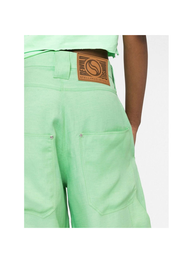 High Waisted Wide Leg Pants in Mint Green