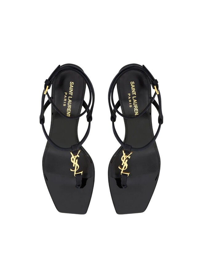 Cassandra Mid Heel Logo Sandals in Navy