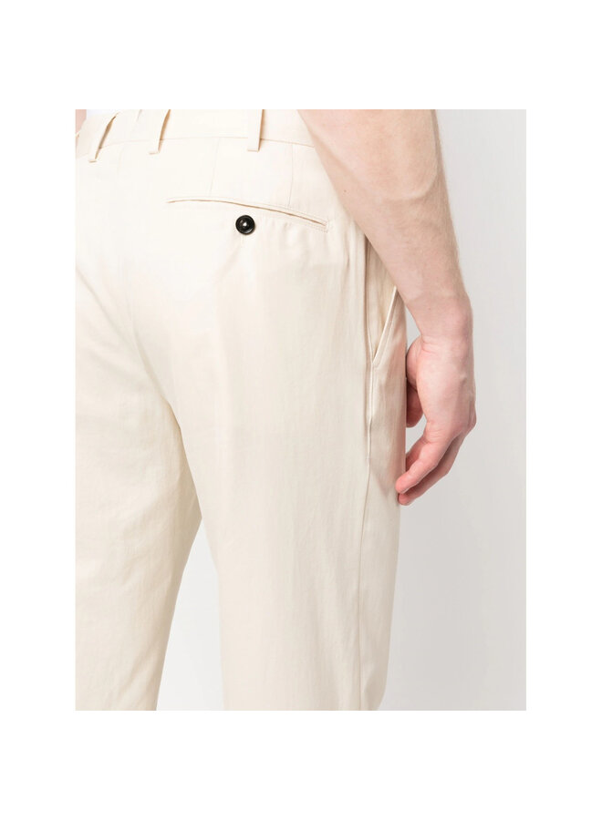 Mid Rise Tapered Pants in Light Beige