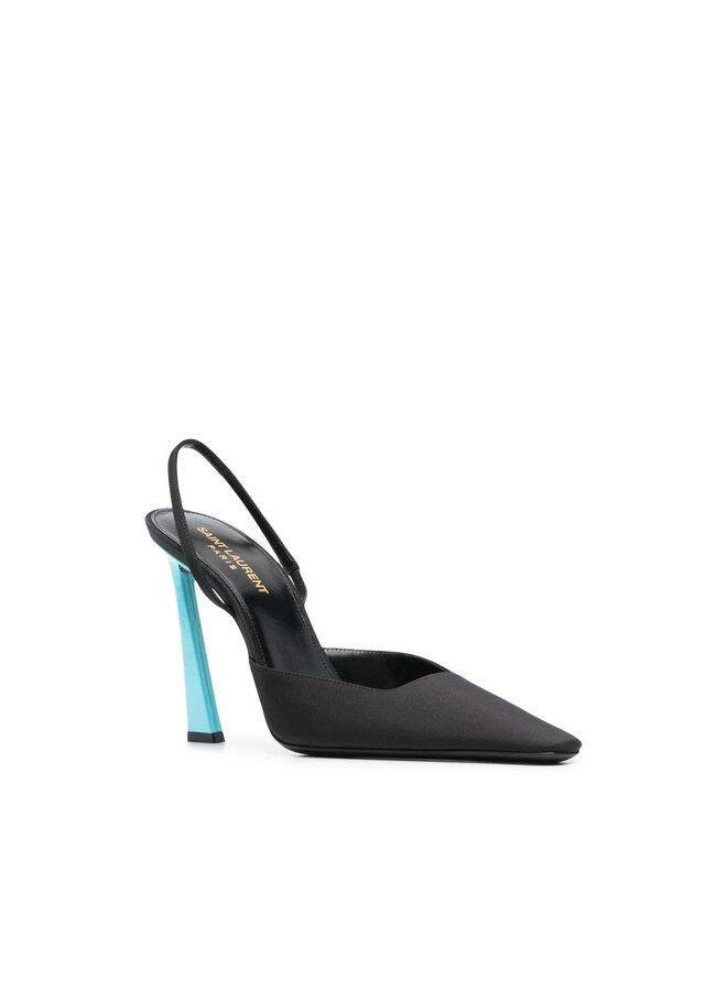 Blade Slingback High Heel Pumps in Black