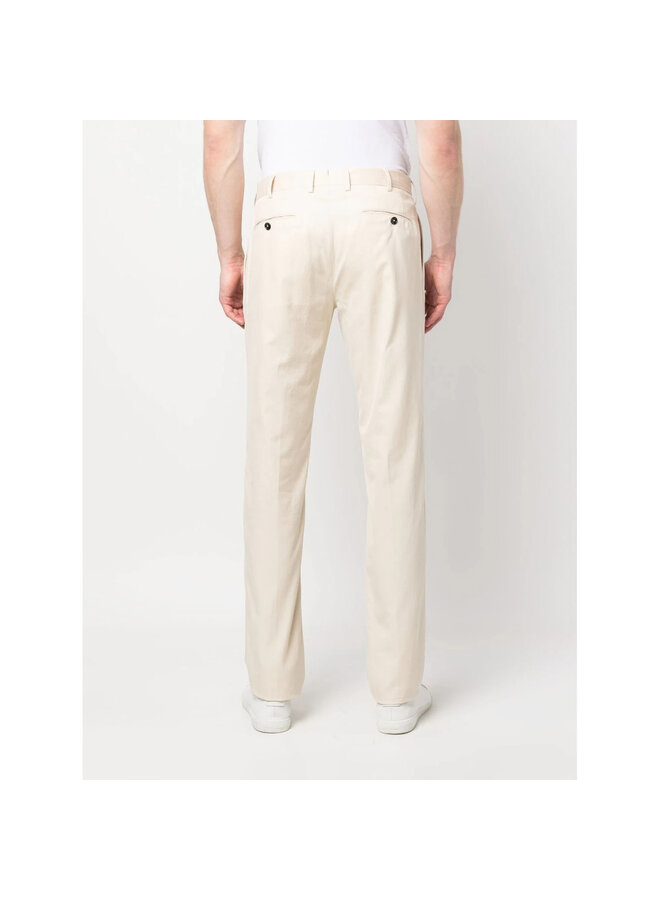 Mid Rise Tapered Pants in Light Beige