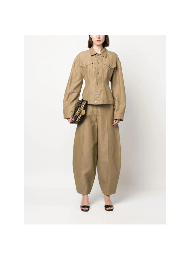 Wide Leg Pants in Khaki Beige