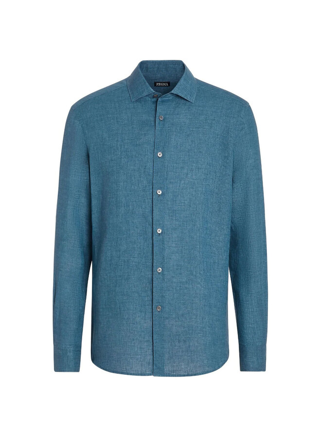 Long Sleeve Shirt in Teal Blue