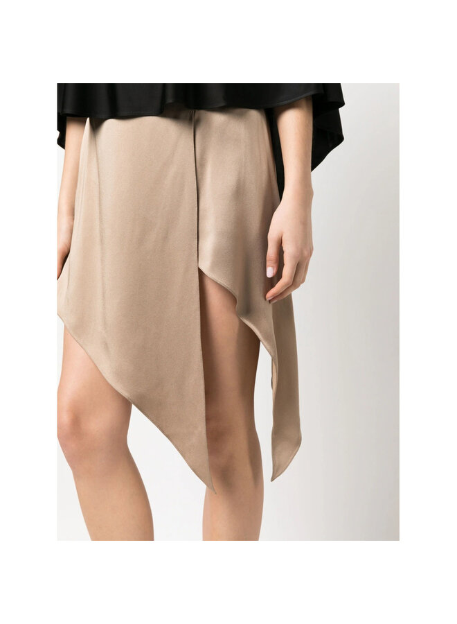 Mini Asymmetric Skirt in Taupe