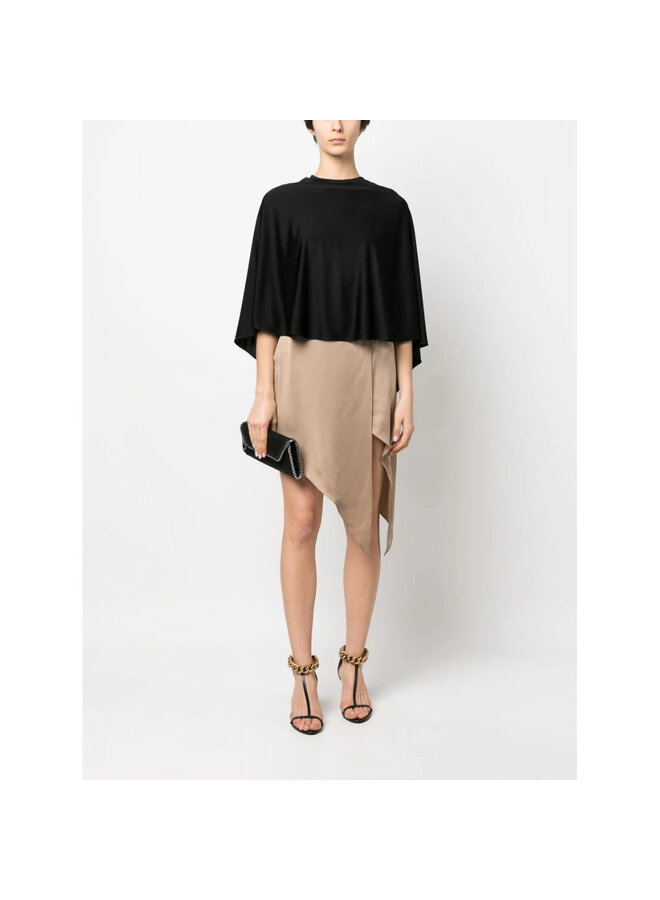 Mini Asymmetric Skirt in Taupe