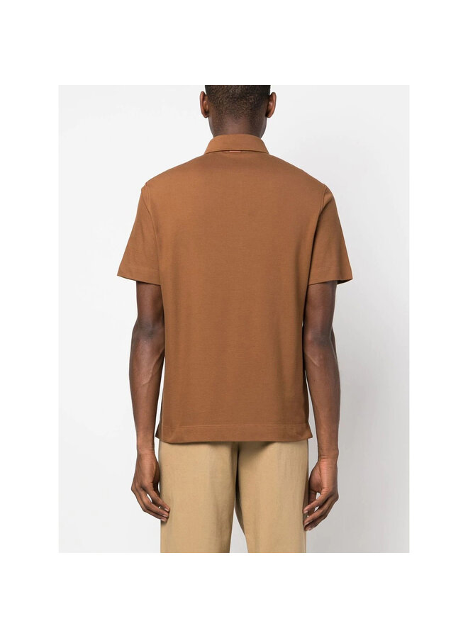 Short Sleeve Polo T-Shirt in Vicuna