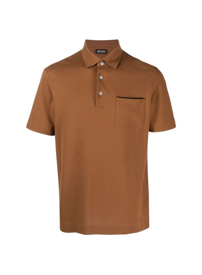 Short Sleeve Polo T-Shirt in Vicuna