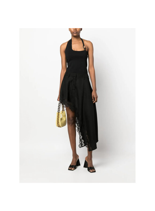 Mini Asymmetric Skirt in Black