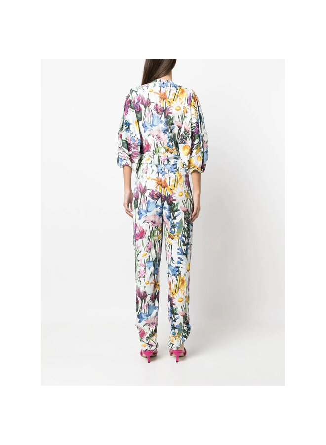 Full Length Jumpsuit in Floral Print in Multicolor