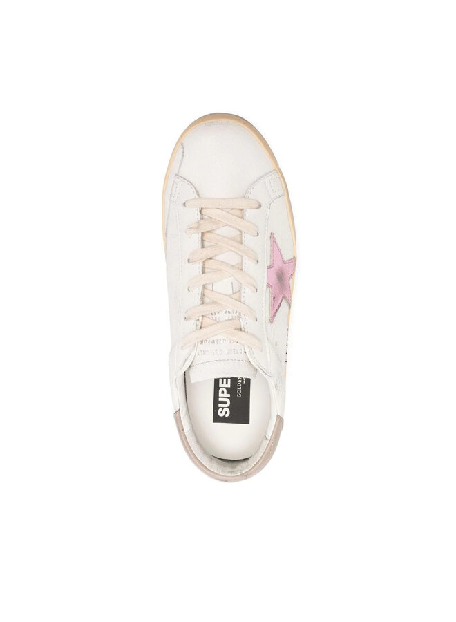 Superstar Low Top Sneakers in White/Pink