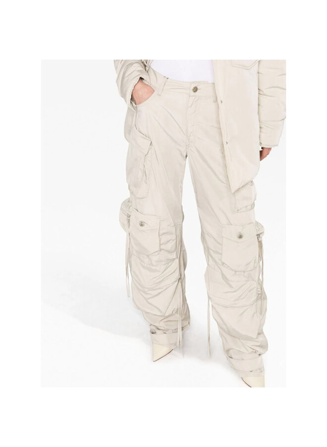 High Waisted Cargo Pants in Ivory