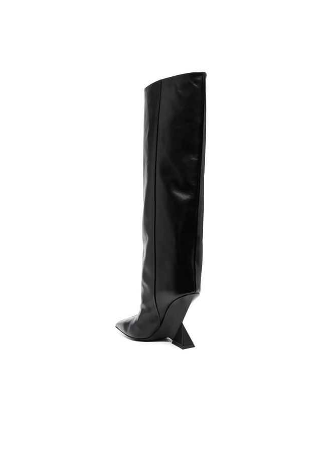 Cheope Knee-High High Heel Boots in Black