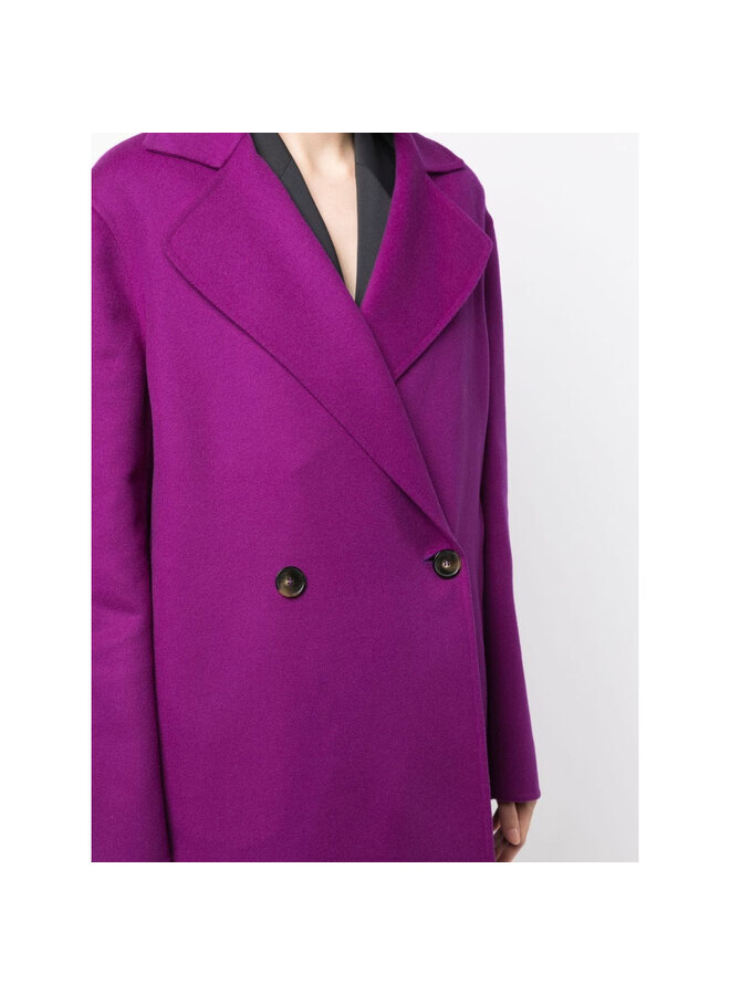 Double Breasted Coat in Purple
