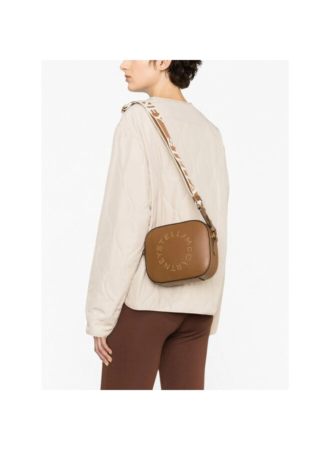 Logo Camera Crossbody Bag in Camel