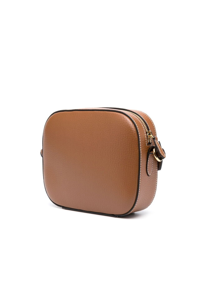 Logo Camera Crossbody Bag in Camel