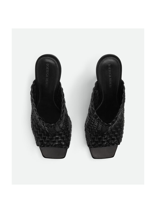 Knot High Heel  Mules in Black