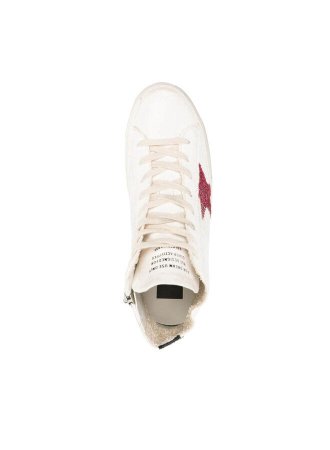 Francy High Top Sneakers in White/Pink